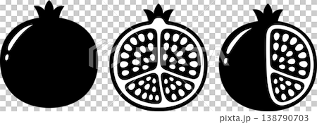 Pomegranate illustration set 138790703