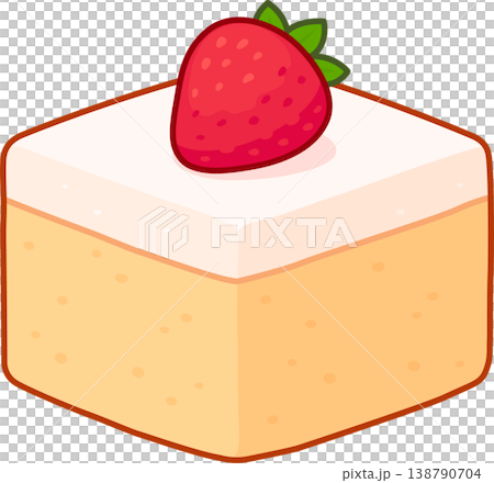 Tres leches cake illustration with strawberry 138790704