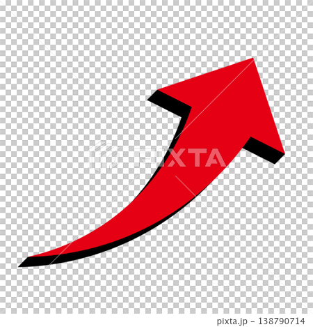 Simple arrow illustration on a white background, symbolizing business growth and upward movement. 138790714