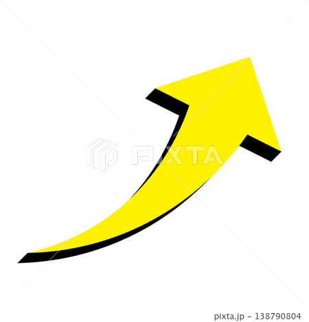 ビジネス 成長 上昇イメージの矢印イラスト 白背景 シンプル 138790804