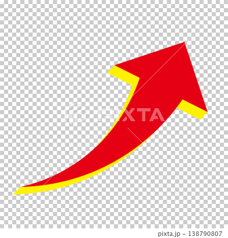 Simple arrow illustration on a white background, symbolizing business growth and upward movement. 138790807