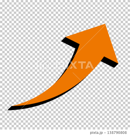 Simple arrow illustration on a white background, symbolizing business growth and upward movement. 138790808