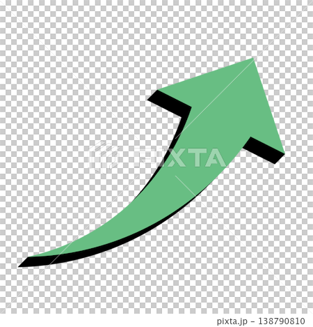 Simple arrow illustration on a white background, symbolizing business growth and upward movement. 138790810