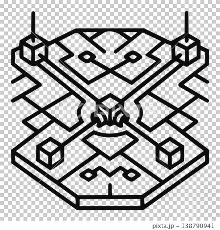 maze with arrows in triangle 138790941