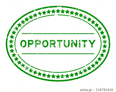 Grunge green opportunity word oval rubber seal stamp on white background Grunge green opportunity word oval rubber seal stamp on white background 138791020