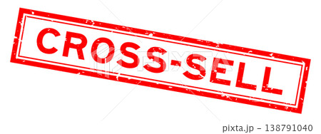 Grunge red cross sell word square rubber seal stamp on white background 138791040