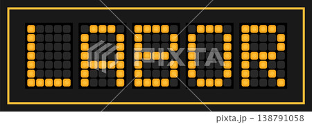 Orange color led banner in word labor on black background 138791058