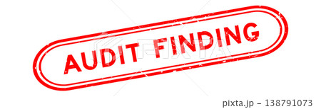 Grunge red audit finding word rubber seal stamp on white background 138791073