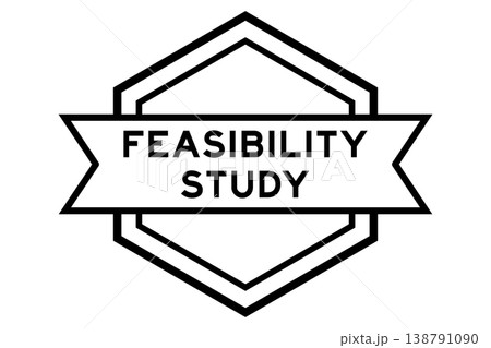 Vintage black color round label banner with word feasibility study on white background Vintage black color round label banner with word feasibility study on white background 138791090