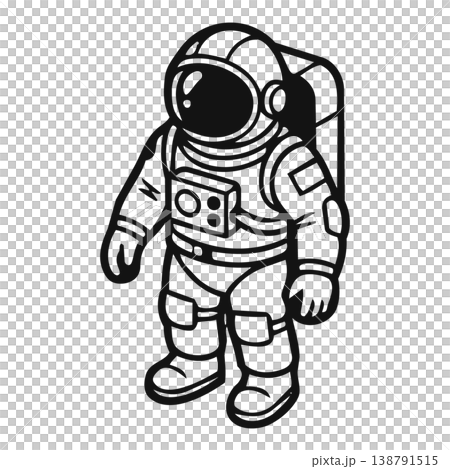 astronaut in space suit line icon, outline style 138791515