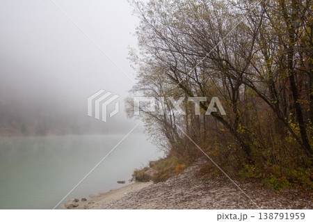Waterfall at the river the Drau near Ferlach in Carinthia, Austria 138791959