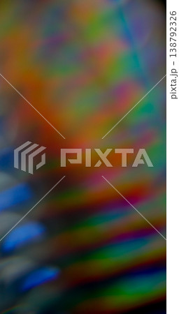 Blur flash leak. Lens prism. Colorful striped wavy pattern light glow on black background. Bright fractal luminosity abstract texture. 138792326