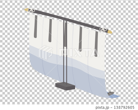 Illustration of a blue folding screen Illustration of a blue folding screen 138792605