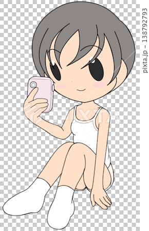 Girls relaxing and checking their smartphones Girls relaxing and checking their smartphones 138792793