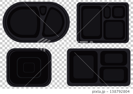 Illustration of a lunchbox container | Disposable takeout packaging - white background 138792804