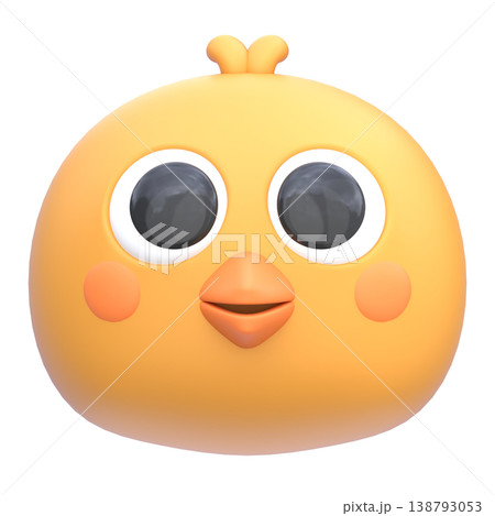 Cute 3D Chick Icon, Cartoon Baby Bird Face, Adorable Yellow Character, Soft Rounded Illustration for UI App Sticker Mascot Design Cute 3D Chick Icon, Cartoon Baby Bird Face, Adorable Yellow Character, Soft Rounded Illustration for UI App Sticker Mascot Design 138793053