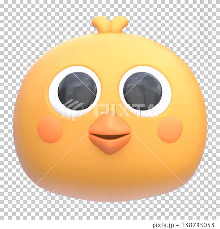 Cute 3D Chick Icon, Cartoon Baby Bird Face, Adorable Yellow Character, Soft Rounded Illustration for UI App Sticker Mascot Design Cute 3D Chick Icon, Cartoon Baby Bird Face, Adorable Yellow Character, Soft Rounded Illustration for UI App Sticker Mascot Design 138793053