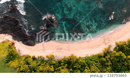 White beach costa rica aerial view tropical coastline White beach costa rica aerial view tropical coastline 138793665