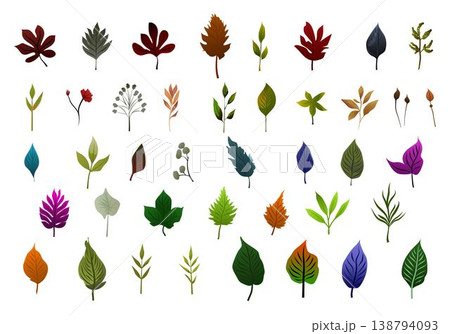 Set of Green leaf icon in flat style, on white background. leaf icon set. nature icon, leaf vector illustration. Set of Green leaf icon in flat style, on white background. leaf icon set. nature icon, leaf vector illustration. 138794093