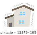 地震で揺れる家 138794195