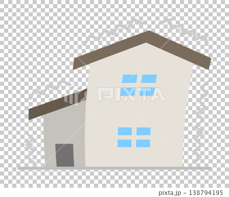 地震で揺れる家 138794195