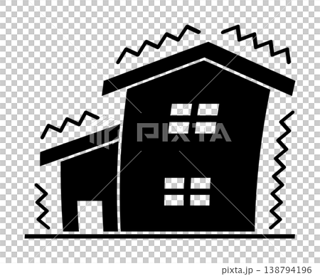 地震で揺れる家 138794196