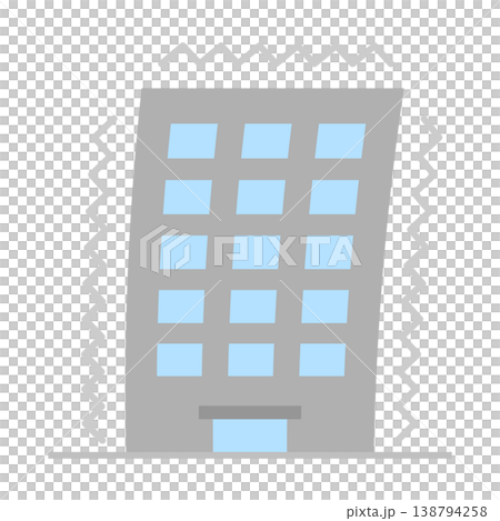 地震で揺れるビル 138794258