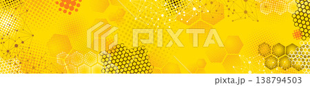 Honey background. Honeycomb frame for text. Hand drawn. Not AI, vector illustration. 138794503