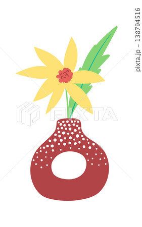 Flower In Ceramic Vase Cartoon 138794516