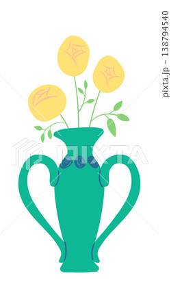 Vase With Roses Line Art 138794540