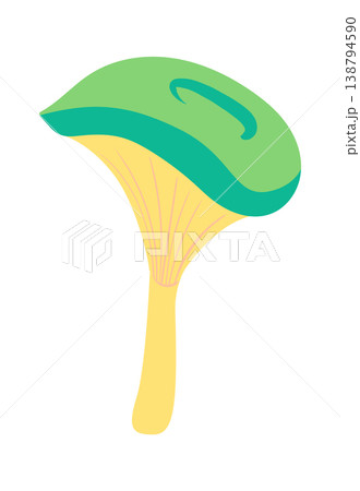 Mushroom With Cap And Gills Cartoon Mushroom With Cap And Gills Cartoon 138794590