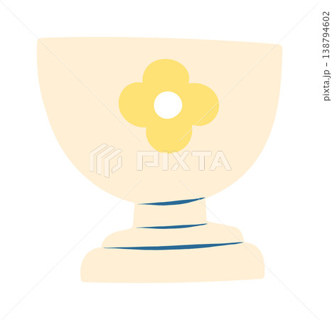 Vase With Floral Motif Line Art 138794602