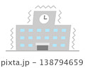 地震で揺れる学校 138794659