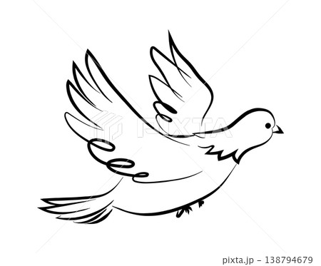 Dove Flying Line Art Dove Flying Line Art 138794679
