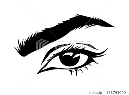 Black eye and eyebrow silhouette, without background Black eye and eyebrow silhouette, without background 138795000