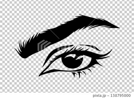 Black eye and eyebrow silhouette, without background Black eye and eyebrow silhouette, without background 138795000