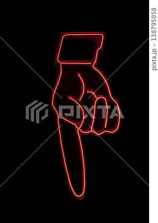 Neon Hand Gesture Interactive Exhibit. 138795058