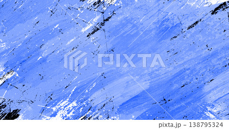 Vibrant blue and cyan painted background with dist 138795324