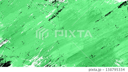 Vibrant green and mint painted background with dis 138795334