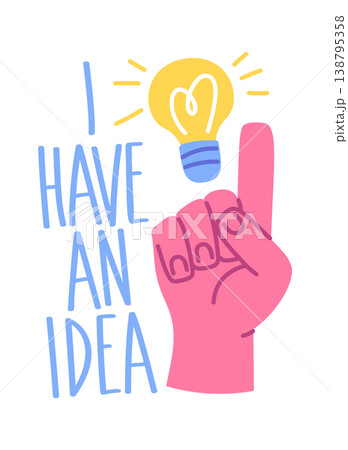 Lightbulb Inspiration With Pointing Finger Cartoon Lightbulb Inspiration With Pointing Finger Cartoon 138795358