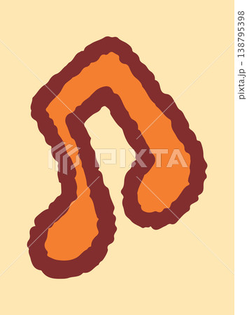 Music Note Wavy Outline Cartoon Style Music Note Wavy Outline Cartoon Style 138795398