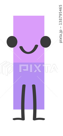Rectangle Character Standing Pose Cartoon 138795465