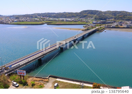 杵築市街・八坂川（杵築城天守閣より） 138795640