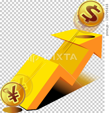 A 3D vector illustration depicting the progression of a weaker yen against the dollar and economic growth (with copy space). A 3D vector illustration depicting the progression of a weaker yen against the dollar and economic growth (with copy space). 138795818