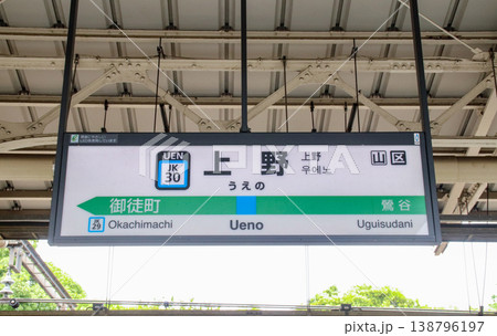 上野駅・駅名標／東京都台東区 138796197