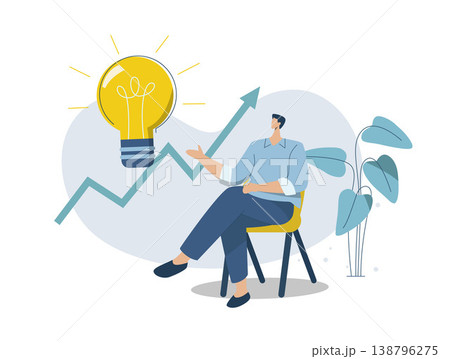 Business creativity development, How to solve a problem, Inspirational ideas or Motivating employees to come up with big ideas, A large light bulb is metaphorical concept. Vector design illustration. Business creativity development, How to solve a problem, Inspirational ideas or Motivating employees to come up with big ideas, A large light bulb is metaphorical concept. Vector design illustration. 138796275