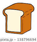 シンプルな食パンの手描きイラスト 138796694
