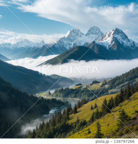 雲の上の山脈 138797266