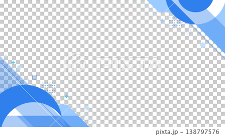 Blue geometric decorative frame background, transparent PNG, 16:9 aspect ratio, business material for presentations and videos. Blue geometric decorative frame background, transparent PNG, 16:9 aspect ratio, business material for presentations and videos. 138797576