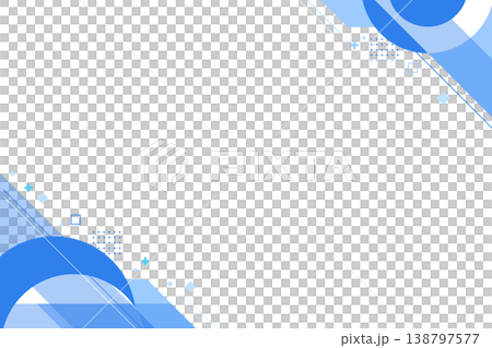 Blue geometric decorative frame background, transparent PNG, simple design material for business use. Blue geometric decorative frame background, transparent PNG, simple design material for business use. 138797577